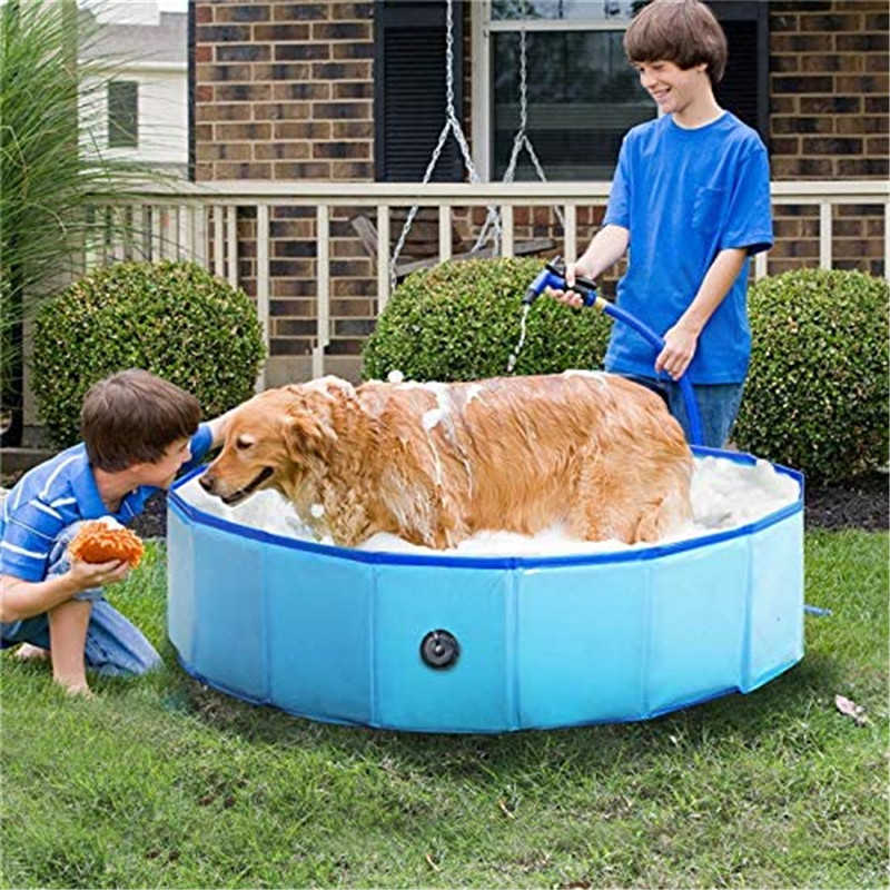 Vasca domestica portatile resistente, piscina pieghevole per cani pieghevole.
