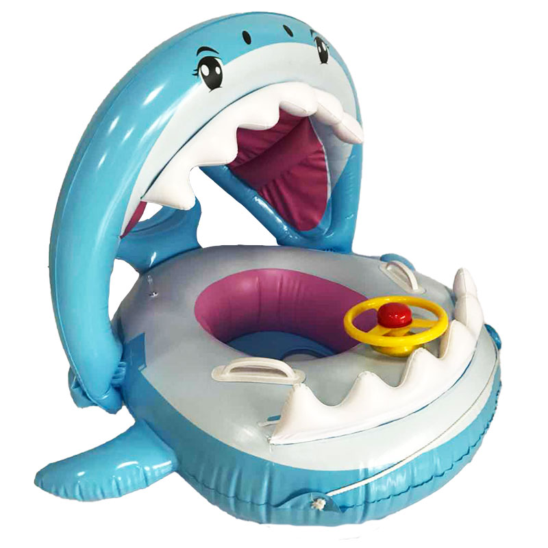 Bambini di età compresa tra 6 e 36 mesi, piscina piscina galleggiante con squalo a baldacchino gonfiabile